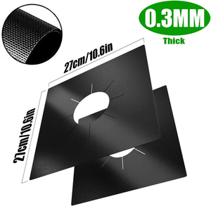 بطانات موقد غاز غير لاصقة قابلة لإعادة الاستخدام مقاس 27*27 سم، أغطية لسطح موقد الغاز للمطبخ - Product Image 2