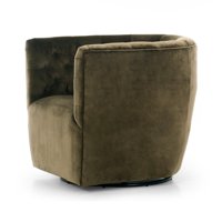 Fauteuil pivotant capitonné de luxe en diamant, design moderne, tissu vert foncé, artisanal, durable, pour salon, mobilier de maison