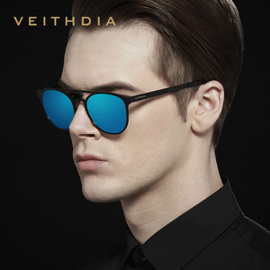 Veithdia Unisex Polarized Sunglasses Metal <b>Frame</b> Blue Lens UV400 Protection Driving Fishing Outing - Product Image 3