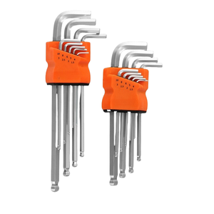 Juego de llaves Allen métricas ajustables Llave de bola hexagonal en forma de L de doble cabeza Llave de acero con acabado cromado OEM personalizable - Product Image 1