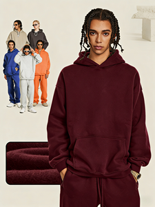 Sweat-shirt à capuche ample pour homme, style streetwear, doublé polaire, avec poches, couleur unie, en polyester et coton, manches longues, personnalisable - Product Image 1