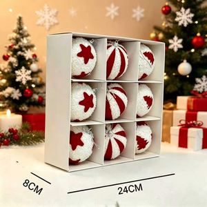 Cross-Border Baubles, Tree Ornaments, 8Cm Flocked <b>Gift</b> <b>Box</b> Hanging Decorations for <b>Christmas</b> Decor - Product Image 1