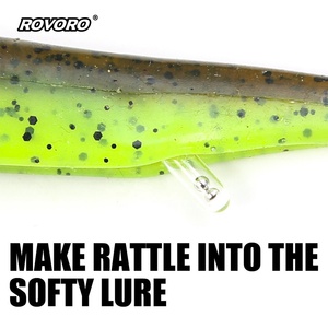 ROVORO Tackle 3mm-6mm Trois perles de verre pour équipement de pêche, tube sonore pour appât souple, sous-appât, leurre pour la pêche au bar - Product Image 5
