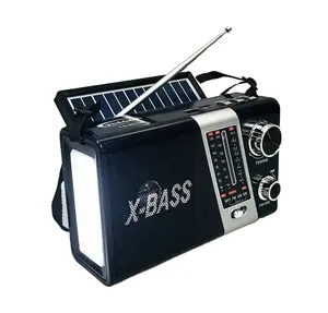 YUEGAN-Radio Vintage recargable con USB, SD, TF, Mp3, reproductor con luz Solar, FM, AM, SW, 3 bandas