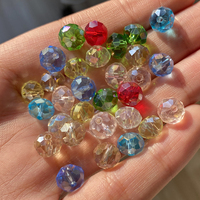 Perles en Verre Cristal Facetté Transparent Rondelles Plates en Vrac 3/4/6/8 MM pour Fabrication de Bijoux DIY