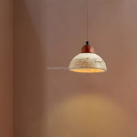 Suspension en marbre jaune Wabi-Sabi Travertin Table à manger Table de chevet Restaurant Suspension