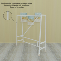 Support d'affichage de tissu double face tendance pour la vente au détail de la mode, support d'affichage de tapis, étagère, support d'affichage de nappe en cuir avec roulettes