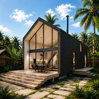 Maison préfabriquée moderne de luxe à 2 étages, maisonnette meublée et villa préfabriquée pour projets résidentiels et complexes hôteliers