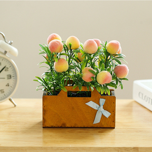 Nouveaux fabricants simulation pomme nectarine <span class=keywords><strong>arbre</strong></span> en pot ornements d'intérieur plante verte artificielle bonsaï - Product Image 6