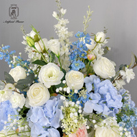 Ramo de Flores DKB de Venta Directa de Fábrica, Ramo de Flores Hecho a Mano Azul para Decoración de Bodas y Centros de Mesa