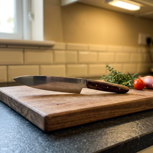 Cuchillo de cocina de acero de Damasco con mango de madera, hoja dentada, punta caída personalizable ODM, grosor de 0.6 mm, grado DIY, individual - Product Image 3