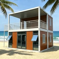 Maison conteneur modulaire empilable et démontable avec système électrique préinstallé, design ferme, pour supermarché et chantier rapide