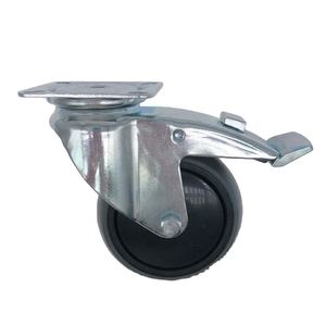 Roue universelle de frein total en polyuréthane PU de style européen 220LBS 100mm 4 pouces - Product Image 1