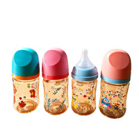 Biberon anti-colique 180 ml pour nouveau-né et bébé d'un an, avec tétine imitation sein et paille intégrée