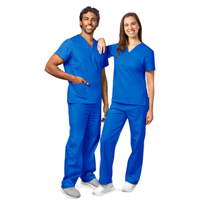 Women's <b>Scrub</b> Suit Set White V-Neck Short Sleeve Moisture Wicking Hospital Uniforms - Product Image 5