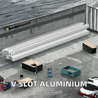 Profil Aluminium Ekstrusi V Slot T Track Bahan Rangka Aluminium Industri 2020 Seri 6000 Kelas Produksi Cina