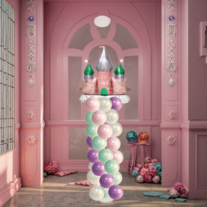 Kit de arco de globos de aluminio con forma de Castillo de princesa para fiestas de <span class=keywords><strong>cumpleaños</strong></span> y graduación de niñas, Incluye juego de suministros para el regreso a la escuela - Product Image 3