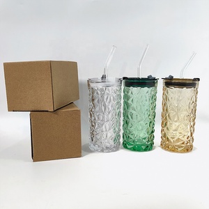 Botella de <span class=keywords><strong>agua</strong></span> de vidrio grabado reutilizable para el hogar y viajes, con pajita y tapa, para té, café, jugo, leche y <span class=keywords><strong>agua</strong></span>. - Product Image 6