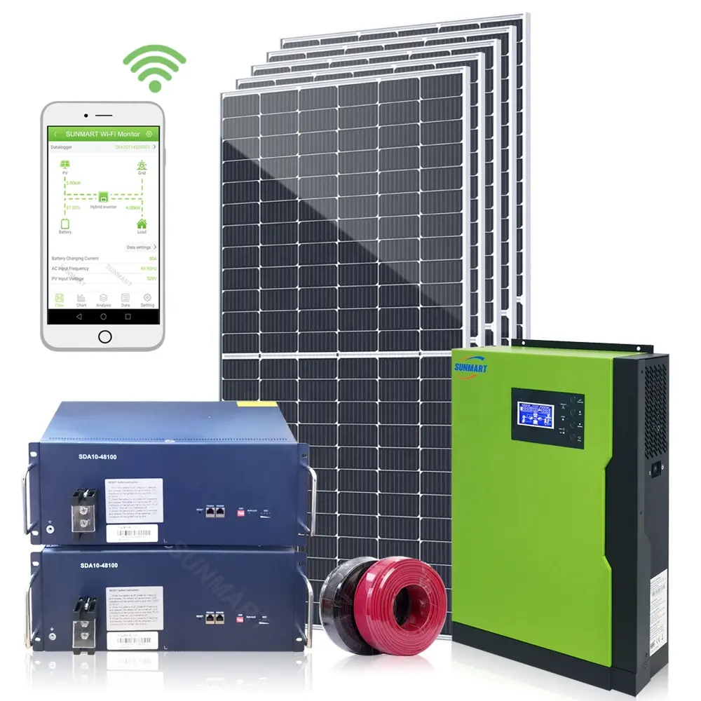 Sistema completo di pannelli solari domestici 5kW power off grid sistema di energia solare
