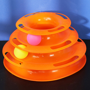 <b>Cat</b> <b>Toy</b> Three Layer Track Educational Turntable Plastic Boredom Buster Pet <b>Interactive</b> Movement <b>Toy</b> - Product Image 1
