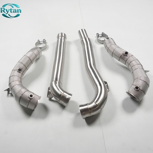 Système de tuyaux de descente Rytan brossés soudés TIG pour Mercedes Benz 2015-2017 <span class=keywords><strong>AMG</strong></span> M178 C190 <span class=keywords><strong>GT</strong></span> GTS GTC GTR 4.0T avec protection thermique - Product Image 3