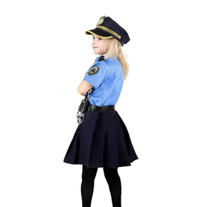Uniforme de Policía de Dibujos Animados para Niñas, Ropa de Actuación y Danza para Niños, Azul, Poliéster - Product Image 5