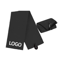 Serviette de golf industrielle aimantée à motif gaufré Serviette carrée tissée brodée en tissu microfibre avec clip magnétique imprimé