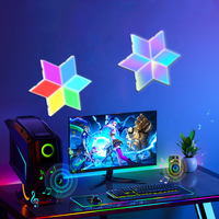Lampe murale LED moderne en ABS en forme de diamant RGB+IC unique 2026 avec synchronisation musicale et contrôle par application pour jeux et décorations intérieures
