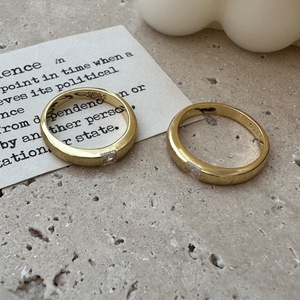 Italian Brushed S925 Pure Silver <b>Ring</b> French Retro Vintage Style with Basic Versatile <b>Plain</b> Circle Oval Cut Zircon Brass <b>Ring</b> - Product Image 4