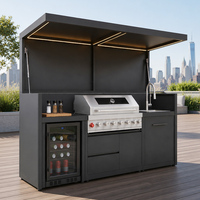 Abri de cuisine extérieur pliable en acier inoxydable 304, personnalisé, résistant à la rouille, pour patio et cour industrielle