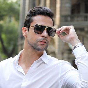 Lunettes de soleil de luxe rétro tendance en métal dégradé, grande monture, pour hommes et femmes, style carré surdimensionné - Product Image 2