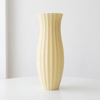 Vase imprimé en 3D - Vase de décoration classique pour la maison - Vase de sol blanc - Vase en résine pour le salon