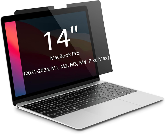 14 15Inch Laptop Privacy Screen Filter Magnetic Removable 16:9 Widescreen Display Protector Anti-Glare PET Material 2.5D Radian