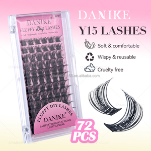 DANIKE热熔DIY睫毛托盘Y15混合8-15毫米D卷曲睫毛簇薄带仿貂皮个人假睫毛 - Product Image 4