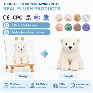 Peluche d'ours polaire réaliste personnalisée, jouet en peluche réaliste, fabricant OEM ODM pour cadeau de zoo, jouet éducatif - Product Image 1