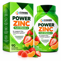 Complément alimentaire personnalisé en marque blanche OEM ODM, Gummies au zinc et vitamine C pour le soutien immunitaire, 90 unités, emballage personnalisé, directement de l'usine