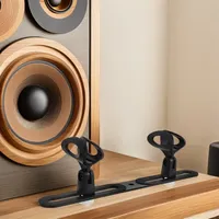 1 ensemble de supports de microphone de bureau en aluminium robuste, supporte 4 microphones, angle et hauteur réglables, portable