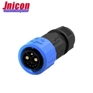 Jnicon Groep M23 Push Lock 2pin Power 5pin Data Elektrische Fiets Waterdichte Power Mannelijke Connector Voor E Motor