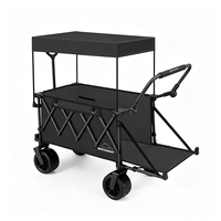Chariot de camping pliable portable en métal durable avec roues pivotantes pour la vente ambulante en extérieur – Qualité supérieure