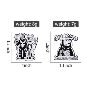 Flabbers của tôi đã được gassed men Pin BigFoot và người ngoài hành tinh Hòa Bình buồn gấu Trâm ve áo ba lô Huy hiệu đồ trang sức quà tặng cho bạn bè - Product Image 6