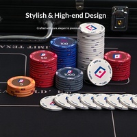 Jetons de poker Texas Hold'em en céramique personnalisés de 43 mm, écologiques et durables, inodores, pour les soirées casino et les clubs de poker