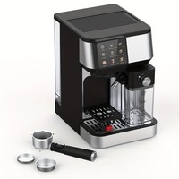 Machine à expresso électrique programmable à une touche, mousseur à lait automatique, cafetière 20 bars pour cappuccino, latte, acier inoxydable