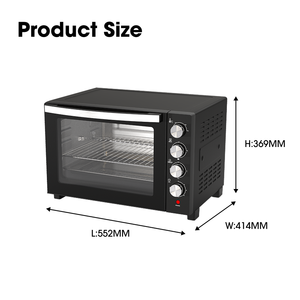 Nuevo <span class=keywords><strong>Horno</strong></span> Eléctrico Multifuncional de 45L y 2000W, Temperatura Ajustable de 70-250°C, Temporizador de 60 Minutos, Cuerpo de Acero Inoxidable, <span class=keywords><strong>Puerta</strong></span> de Vidrio, Perilla Francesa - Product Image 6