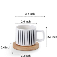 Porcelaine Tasse À Café avec Soucoupe et Support En Métal 4 Once Empilable En Céramique À Moka Espresso Tasses Tasses Ensemble pour Latte