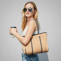 Sac à main pour femme, sac de plage personnalisé en néoprène, sac à bandoulière, sac de plage imperméable en néoprène perforé pour femmes