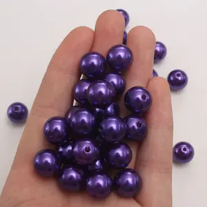 Pulseras y joyas DIY Craft 6-12mm Round ABS Purple Beads para la fabricación de joyas Pendientes Collares