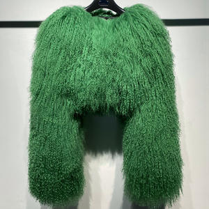 Cappotto Invernale 2025 in Pelliccia di Agnello Mongolo <span class=keywords><strong>Beige</strong></span> Traspirante, Cappotto Naturale in Lana di Pecora per Donna, Poliestere Ecologico Tinto Effetto <span class=keywords><strong>Visone</strong></span> - Product Image 6