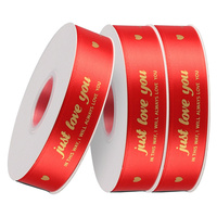 Shinewrap usine nouveau Design Just Love You or timbre chaud fleur ruban d'emballage personnaliser ruban imprimé pour boîte-cadeau et gâteau