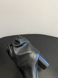 Botines de moda para mujer con punta abierta y Punta abierta de cuero genuino con forro térmico botas <span class=keywords><strong>Tabi</strong></span> de tacón grueso para verano e invierno - Product Image 6