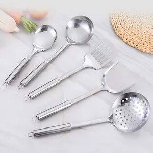 Cooking Utensil Set Stainless Steel Kitchen Tool Slotted Tuner Ladle Skimmer Serving Spoon Pasta Server